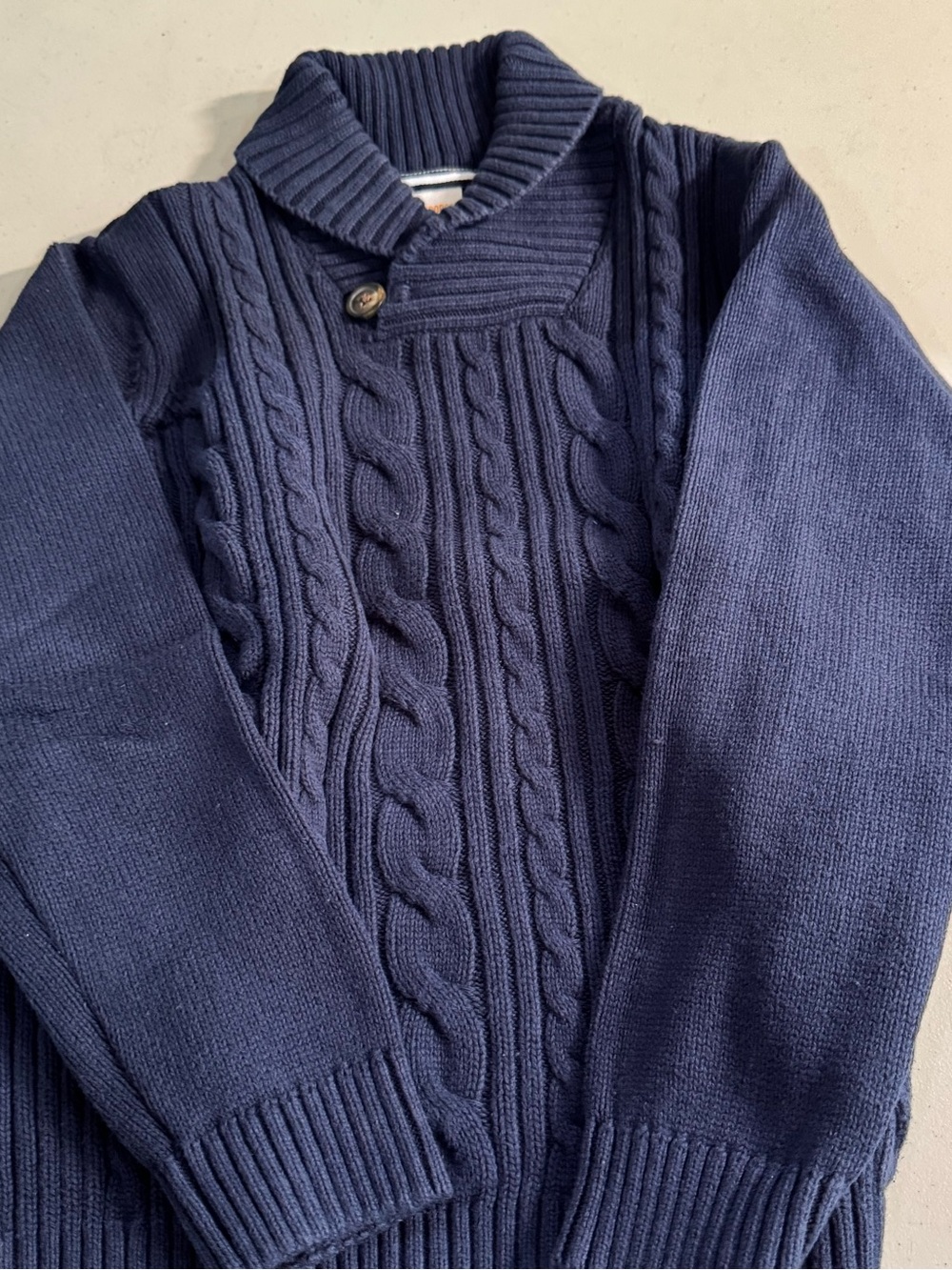 Gymboree Boys Navy Cable Knit Sweater Size 6